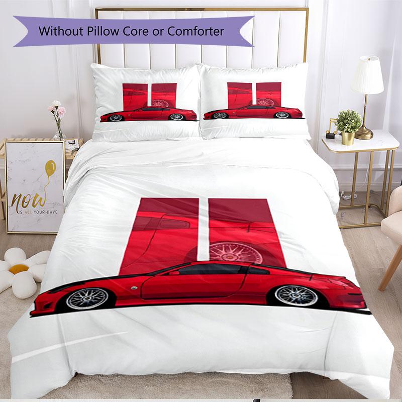 3pcs Duvet Cover Set (1*Duvet Cover + 2*Pillowcase, Without Core), Fast & Furious Print Soft All‑Season Bedding Set, Home Bedroom Decor Gift