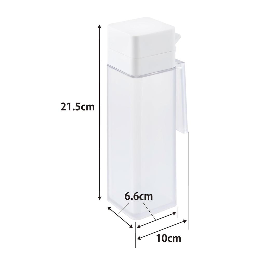 Yamazaki Tower Condiment Bottle with X D10 X Easy Disassembles for 1517 Lid, White, W6.6 H21.5cm, Refillable, Open/Close, Washing,