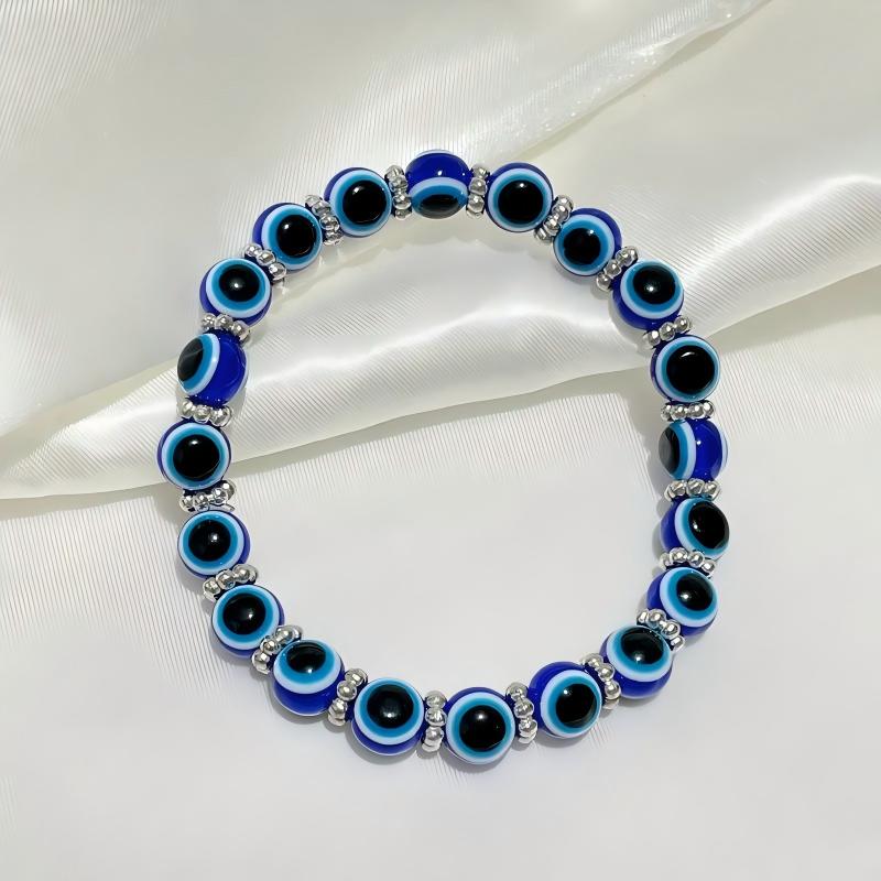 1/2/4 шт. Синие Глаза Бусины Эластичные Браслеты Модный Браслет с Подвеской 'Сглаз' Для Мужчин Женщин Ручная Работа Шарм Украшения