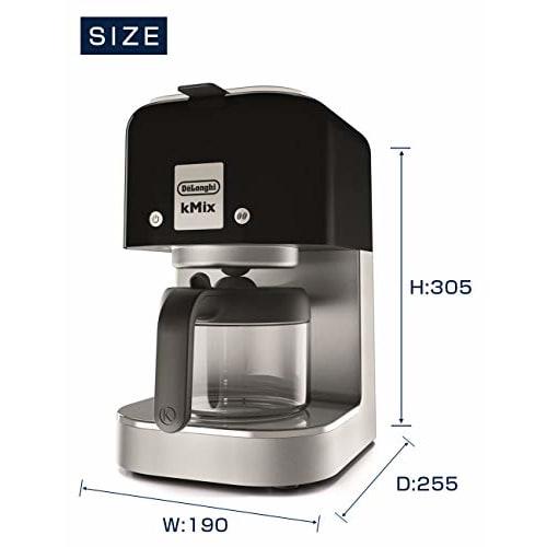 DeLonghi De'Longhi Drip Coffee Maker KMix COX750J-BK Regular Coffee 6 Cups Stainless Filter Aroma Switch Shower Drip Function Rich Black 3 Year Warran