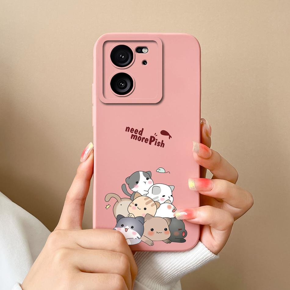 Милый Чехол Для Xiaomi 13T Pro Funda Мягкий Гладкий Жидкий Силикон Полная Защита Ударопрочный Корпус Телефона Для Xiaomi13T 13TPro Capa