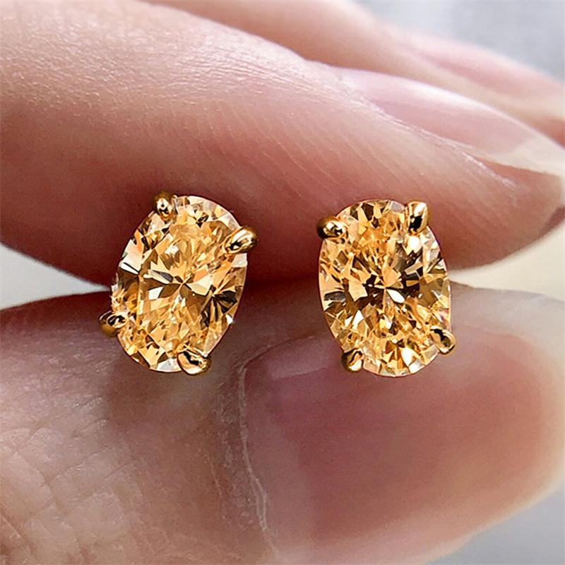 Minialist Geometric Cubic Zirconia Stud Earrings for Women Simple Party Daily Versatile Classic Lady Accessories Jewelry