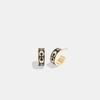 Signature Enamel Huggie Earrings Gold Black