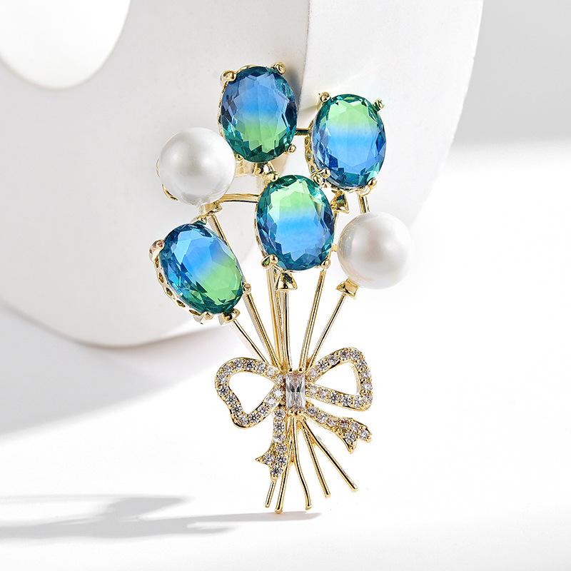 Fashion Color Balloon Suit Corsage Simple Pin Coat With Accessories Creative Plant Brooch