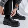 Новые британские ретро-туфли с квадратной головкой из кожи на осень и зиму, мужские туфли-дерби с толстой подошвой и увеличенным каблуком 93560-R