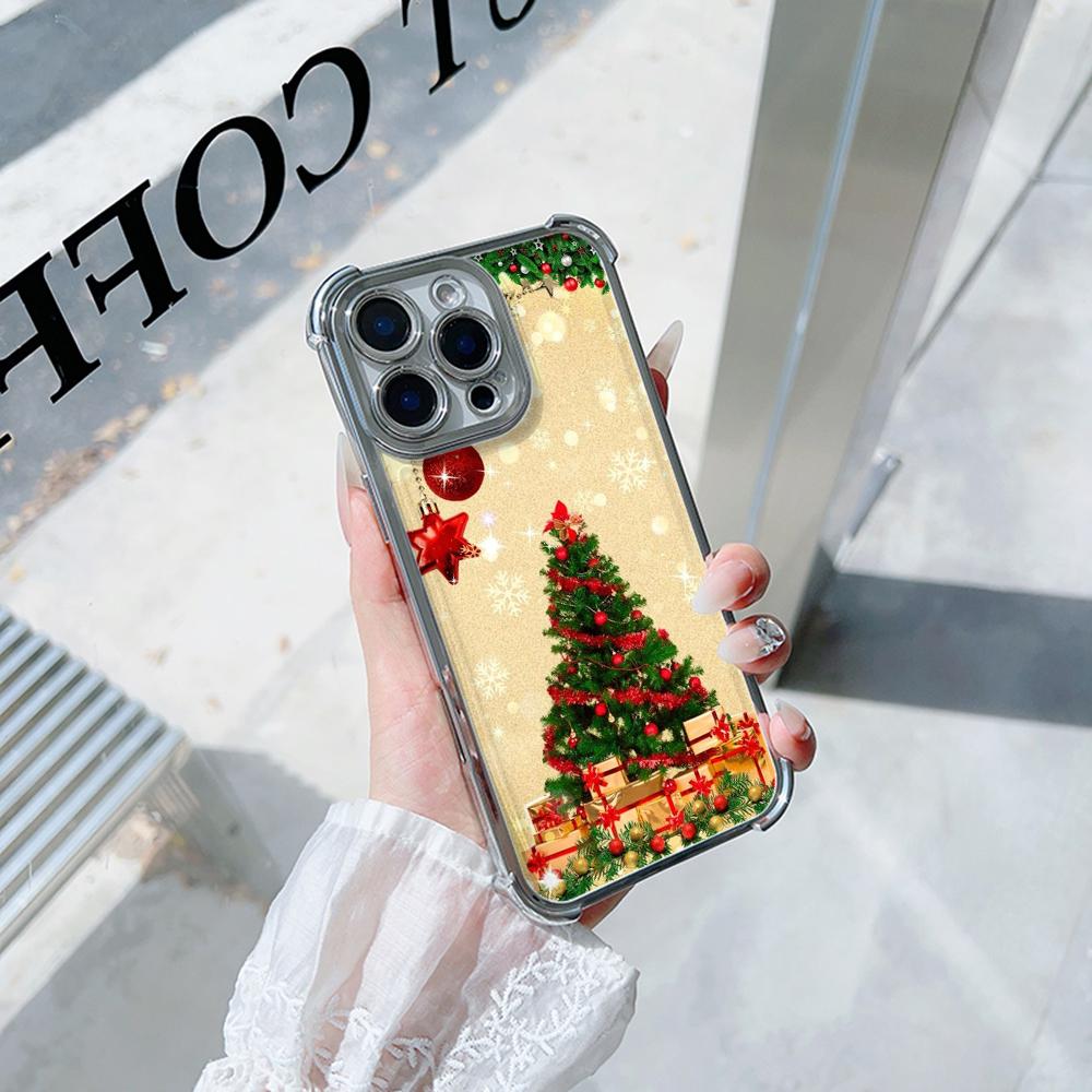 Ae113 Merry Christmas art Santa design art Гальванизированные чехлы для телефонов TPU для Xiaomi 11 Lite Redmi Note 13 Pro 12C Huawei Защитный чехол на четыре угла