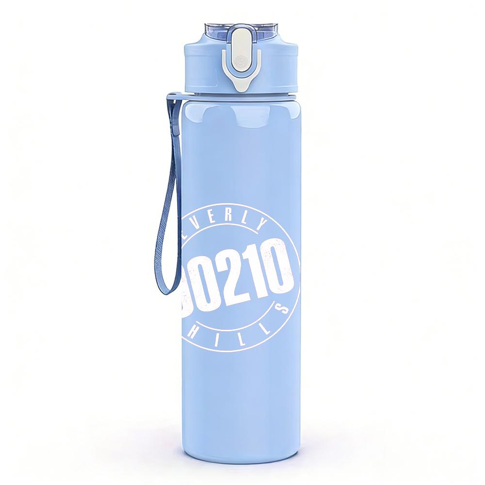 1PC Blank Light Faded White Minimalist Print 750ml Portable Sports Water Bottle Leakproof Gym Outdoor Travel Drink Cup