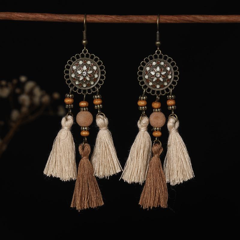 Bohemian Ethnic Tassel Earrings - Tribal Style for Holiday Travel Photography