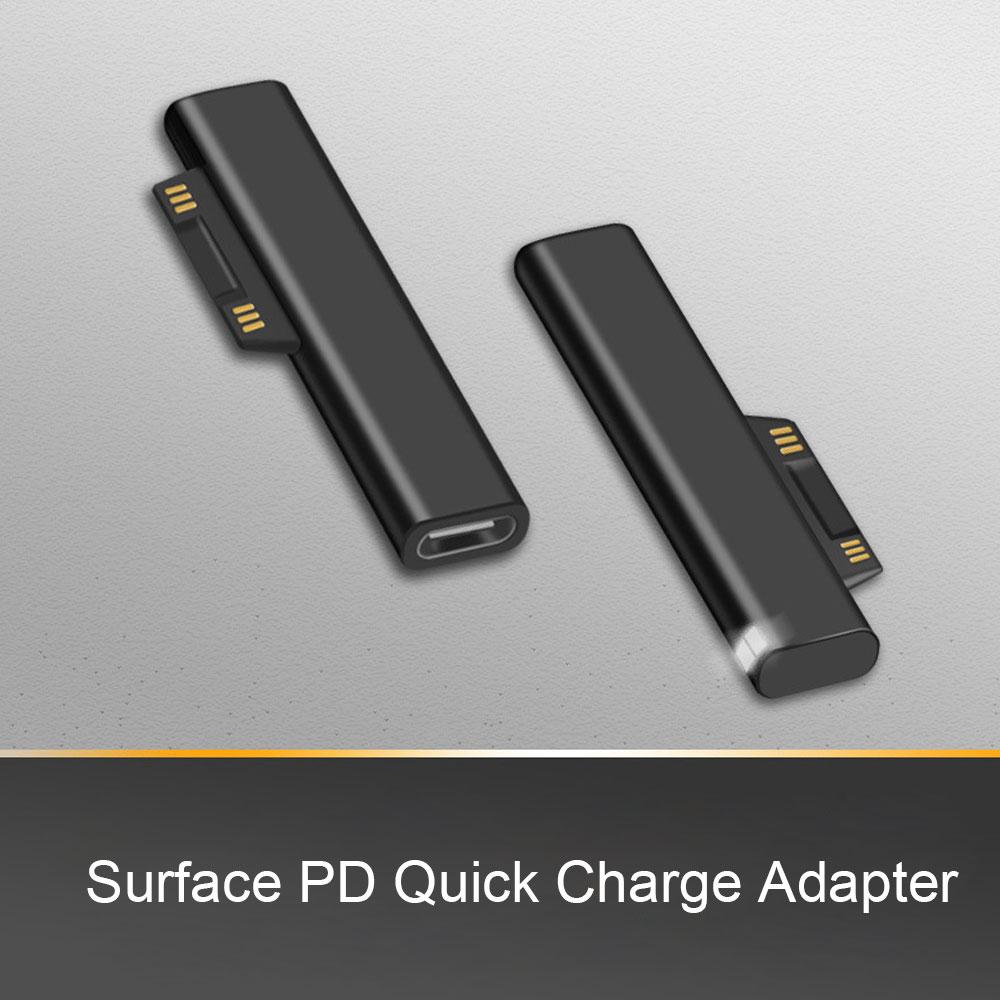 USB C PD адаптер для быстрой зарядки для Microsoft Surface Pro 3 4 5 6 Go USB Type C гнездовой разъем адаптера для Surface Book