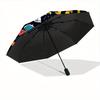 1pc Space Adventure Automatic Open/Close Umbrella with One-Touch Button, Compact Folding Canopy, Sturdy 8-Rib Windproof Design -024