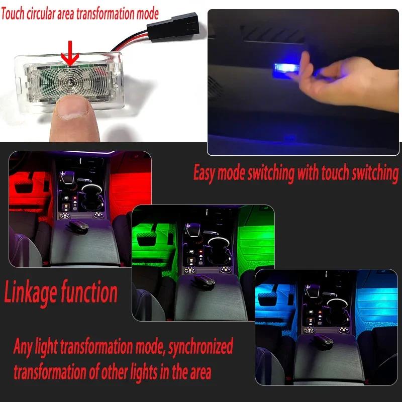 Для Tesla Model 3 Model Y Model S 2017~2025 Автомобильная подсветка для ног Ультраяркая Сенсорная Светодиодная Атмосферная Неоновая Подсветка Аксессуары