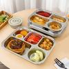 1/1,5 л Ланч-бокс из нержавеющей стали 304 с крышкой, отделения углублены, поднос для фаст-фуда, студенческая столовая, сетчатый бенто-бокс
