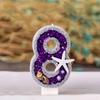 Birthday Candle 1 Year Mermaid Birthday Candle for Cake Sparkly Blue Seafish Candle Topper for Party Decorations Supplies 1