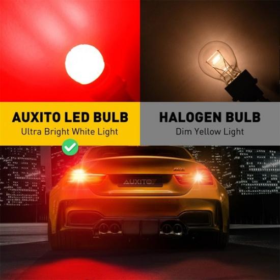 AUXITO T20 3157 P27/7W Brake Car LED Tail Stop 3057 Light RED 4057 Globe Bulbs