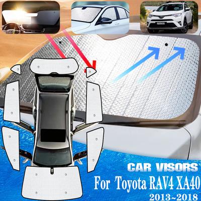 Полные солнцезащитные козырьки для автомобиля Toyota RAV4 2014 Аксессуары XA40 40 2013~2018 Автомобильные солнцезащитные козырьки для окон Защитные аксессуары