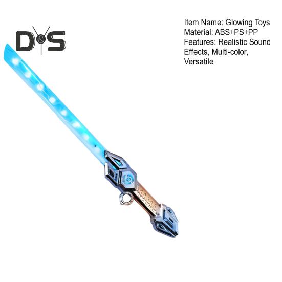 Детская светящаяся игрушка-световой меч со специальными звуковыми эффектами, многоцветный светящийся длинный меч, реалистичная рукоятка, подарок для детей, ролевая игра, развлечение