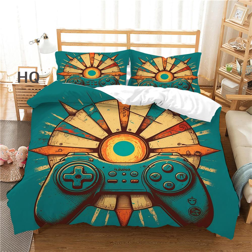 Комплект постельного белья игровая консоль принтованные покрывала размера King для мальчиков полиэстер одеяло комплект дизайн покрывало
