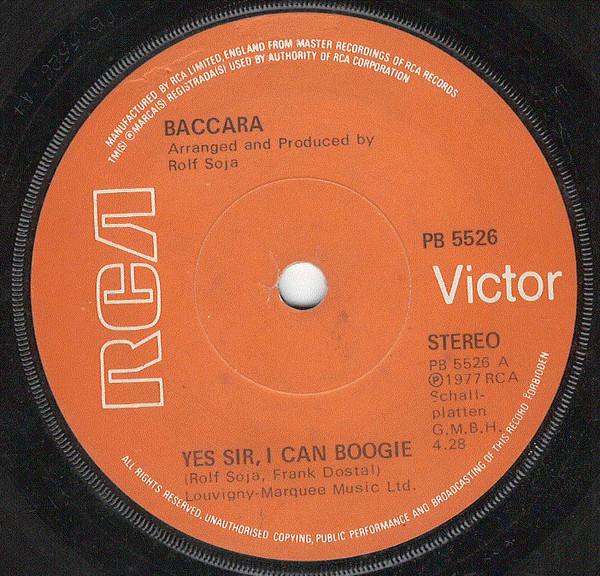 7-дюймовая пластинка BACCARA Yes Sir I Can Boogie PB5526 RCA Victor 1977 Великобритания SoulFunk Б/у
