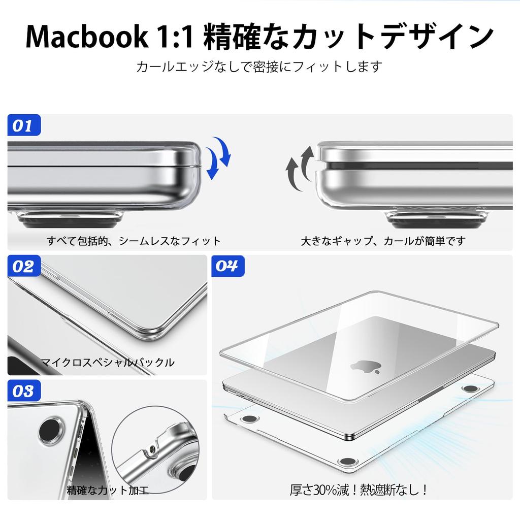 Чехол EooCoo 2026 M5 для MacBook Air с чипами M2 2022 Высококачественный A2681 Чехол для MacBook Air Кристально Чистый 13,6-дюймовый M4, M3, (2026, 2024, Релизы) -