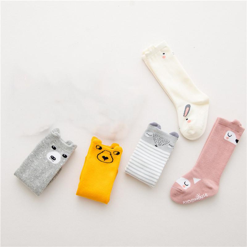 5 пар детских неувядаемых мягких детских носков из чистого хлопка с животным дизайном для девочек от 0 до 12 лет