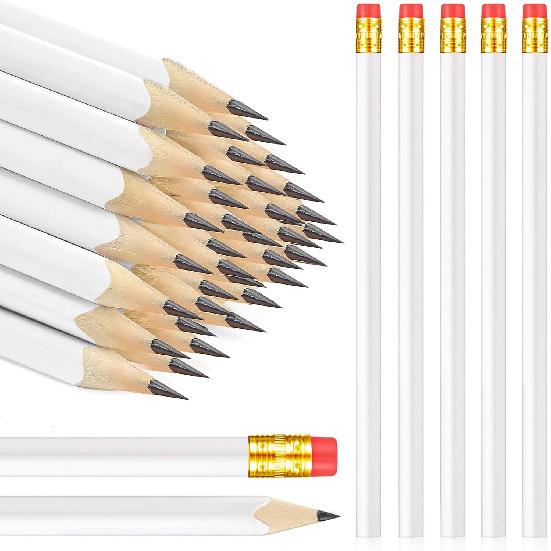 Tinlade 50 Pcs Triangular Grip Pencils Wood Wedding Pencils HB Graphite Pencil Pack Eraser for Baby Shower Drawing Sketching Bridal Shower Office