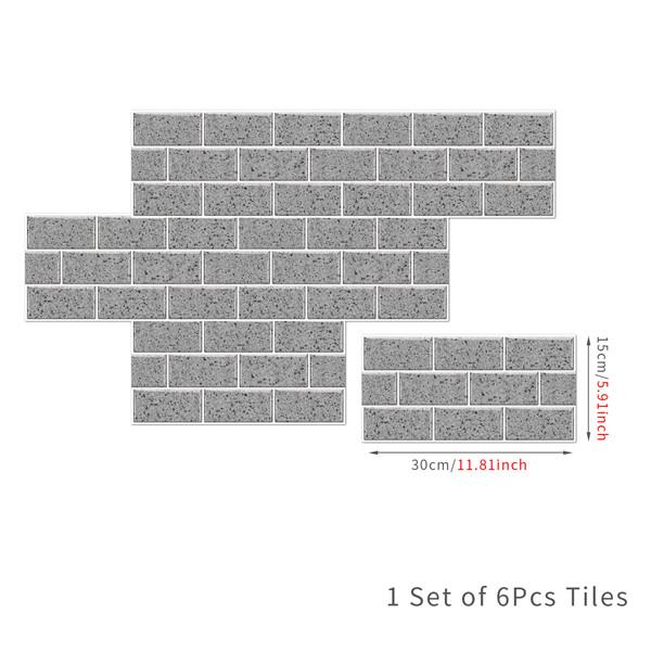 6 шт., маслостойкая наклейка для кирпичной плитки, наклейка на стену для кухни, самоклеющаяся водонепроницаемая наклейка для ванной, обои 15x30 см