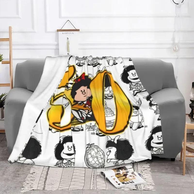Одеяло Love Mafalda с 3D-принтом, мягкое, фланелевое, флисовое, теплое, с героями мультфильмов, для дома, спальни, дивана, покрывала