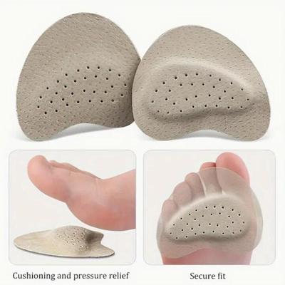 2 пары/комплект сандалий, подушечки для передней части стопы, туфли на высоком каблуке, не утомляющий инструмент для ног, противоскользящий, потостойкий, из свиной кожи, невидимая противоскользящая накладка