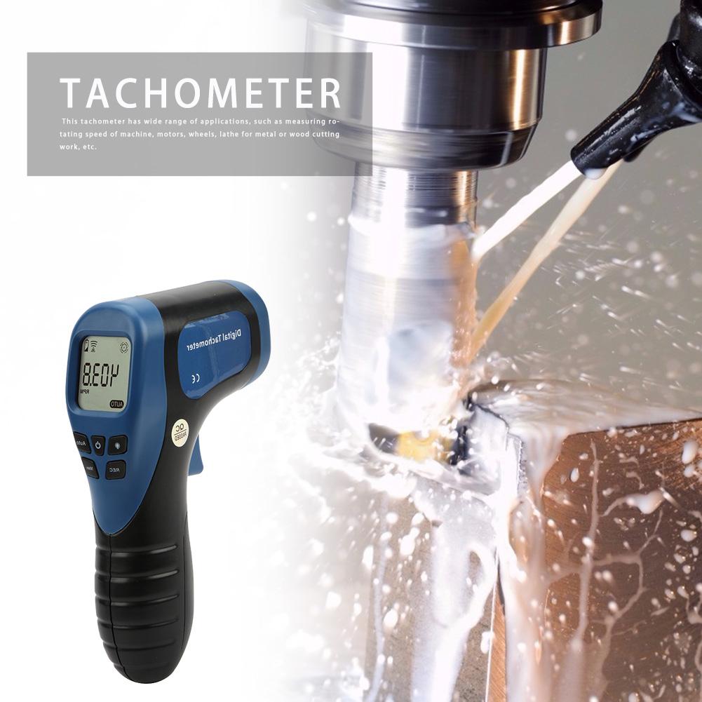 Handheld Digital Photo Tachometer RPM Meter 2.5RPM-99999RPM Non-Contact Motor Lathe Speed Gauge Motor Speed Gauge Gun Engine Use