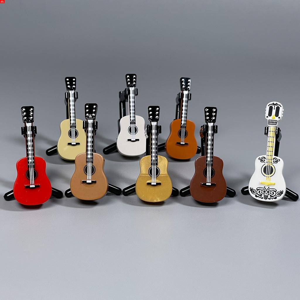 MOC Bricks Suona Horn Music Score Singer Saxophone Bass Figure Musical Instruments Educatinal Building Blocks Kids Girls Toys