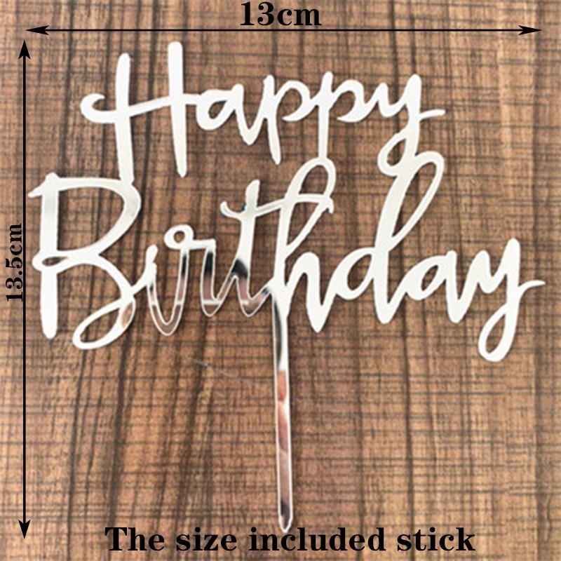 10PCS Happy Birthday Cake Topper Acrylic Letter Cake Topper Party Supplies Happy Birthday Cake Decorations