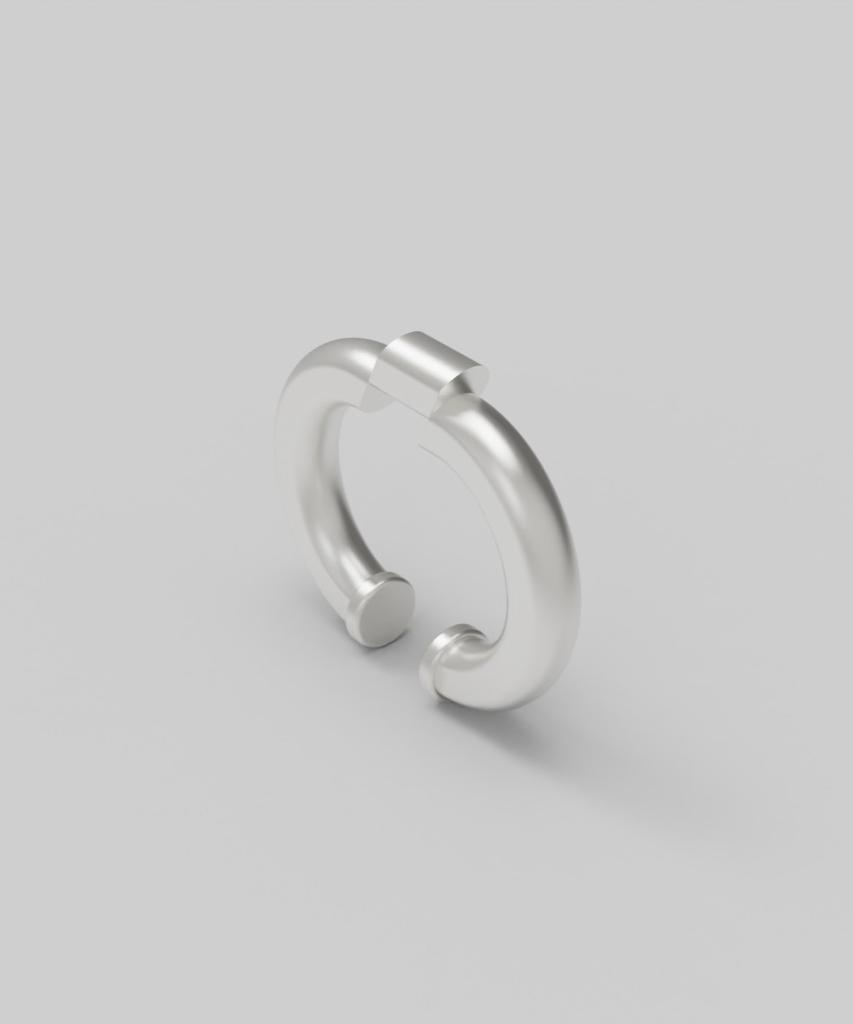 Reneobjet Vel Косой Кафф [Стерлинговое Серебро 925 Пробы] Каффы Серьги