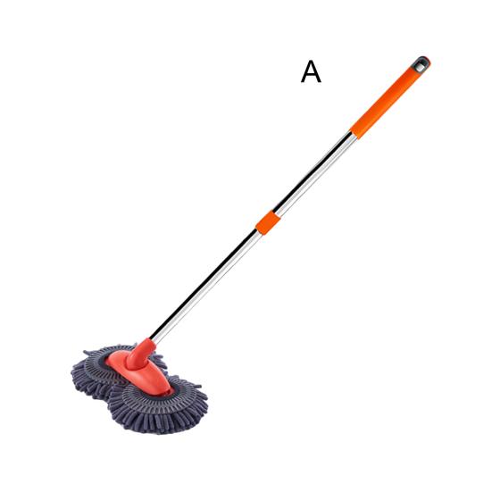 Car Wash Mop Rotating Double-Headed Cleaning Brush Telescopic Long Handle Car Washing