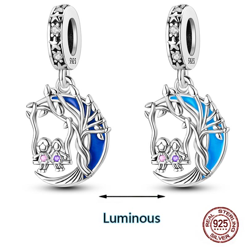 Shining Luminous Firefly Charms Copper Bulb Octopus Jellyfish Bee Fit Dangle Original Bracelets Glow Beads Women Diy Jewelry