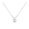Pink Diamond Cat Necklace for Women Light Luxury Niche Exquisite Simple Versatile Clavicle Chain High-end New Style