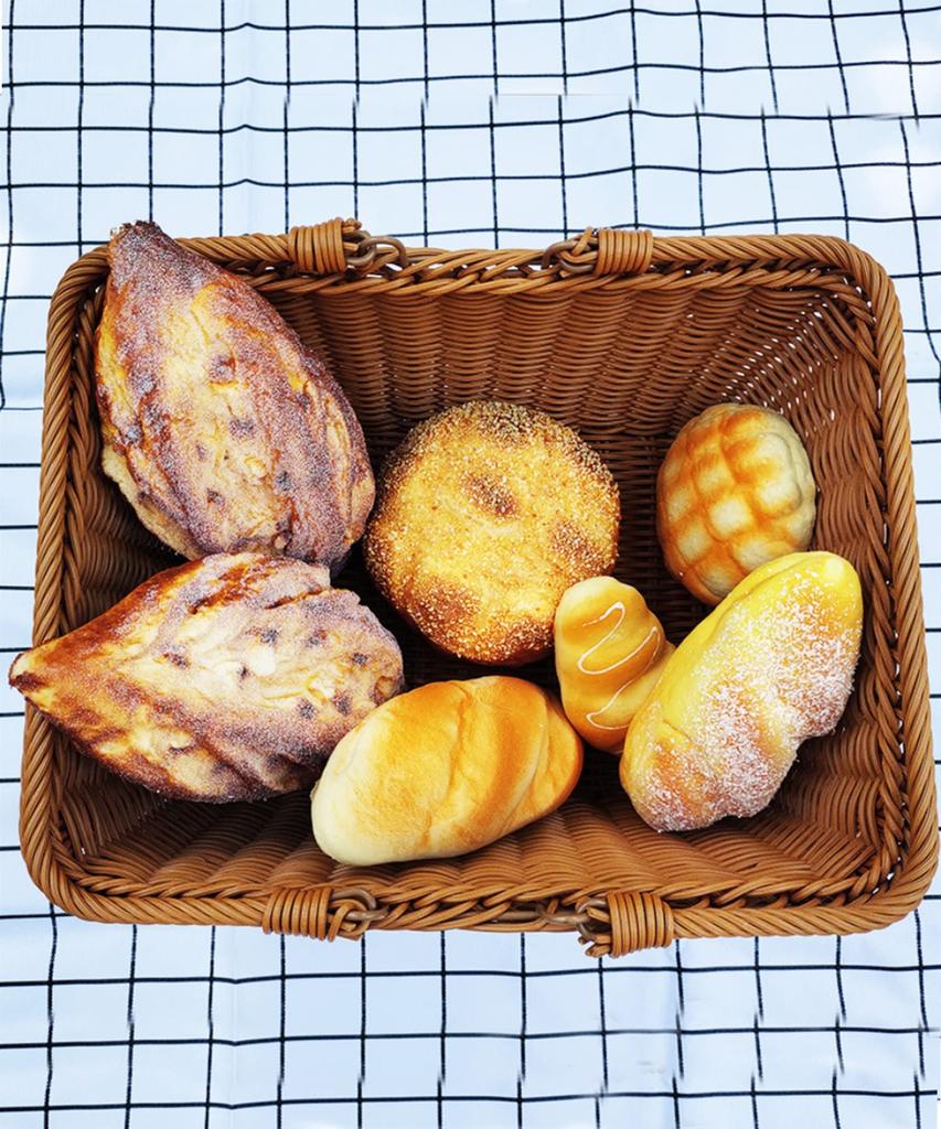 Aimoha Picnic Basket with Storage, Plastic Handles, Lunch Basket, 2 Handles [Brown, Small]