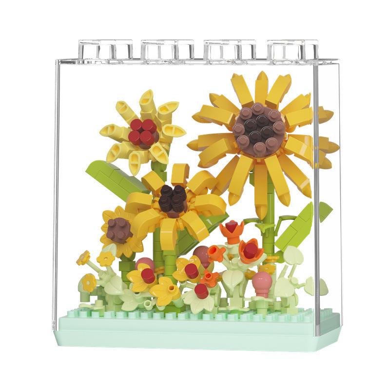 Sakura Treehouse Building Set with Dust Cover - Compatible Toy Blocks Bouquet for Kids, Perfect Arbor Day Gift