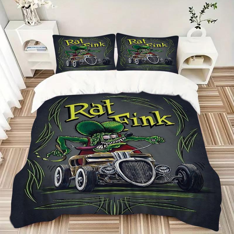 Rat Fink Hot Rod Art Print 3Pcs Bedding Setduvet Cover With 2 Bedropillowcase Home Birthday Gift