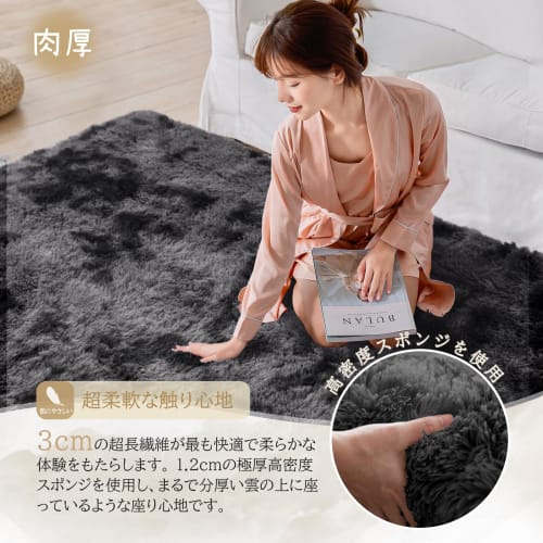 Beddiny Washable Rug [Middle Layer: Extra Thick 30D High-Density Urethane with Unique Antibacterial and Deodorizing Technology] Comfortable for All Se