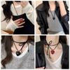 Korean Style Rope Chain Necklace Charms Sweater Chain Cute Love Pendant Necklace  Female