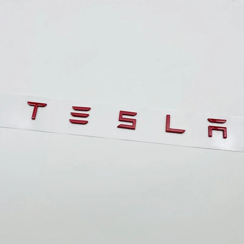 Автомобильная наклейка Tesla 3D ABS Буквы Логотип Tesla Углеродный Хром Черный Красный Значок Наклейки На Задний Багажник Автомобиля Для Tesla Model 3 Y X S Задний D