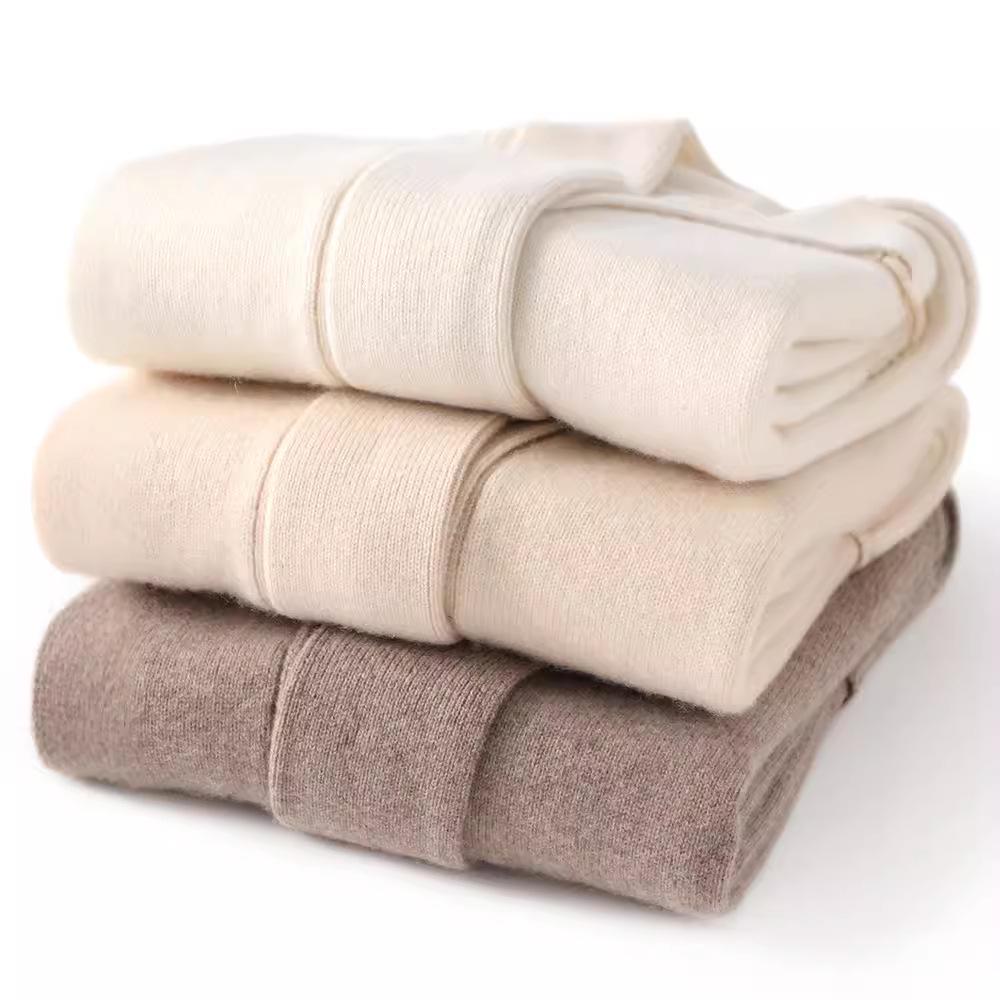 Autumn-Winter Cashmere Knit Women's Long Sleeve Loose Cardigan with Belt