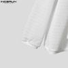 INCERUN Oversized Men Tie Up Long Sleeve Buttons Up Mesh See Through Hollow T-shirts Tops
