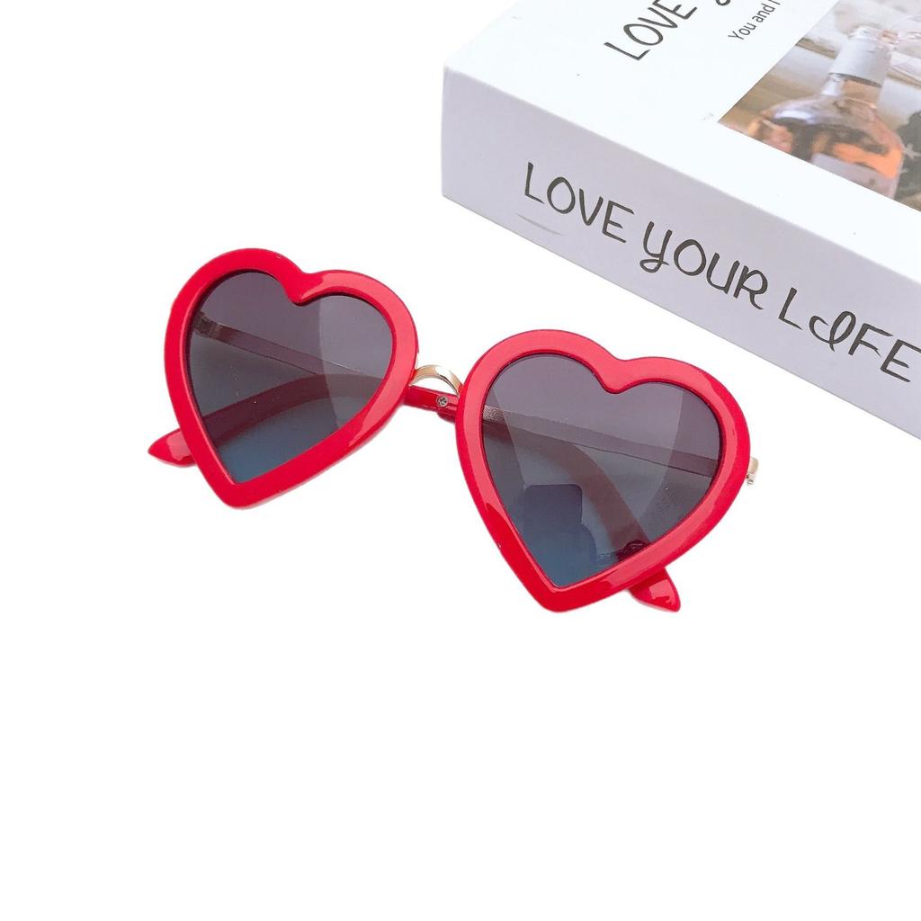 Children'S Love Sunglasses Trendy Boys And Girls Cute Colorful Sunglasses Peach Heart Sunglasses