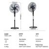 Midea FS45-22N 6-Blade Oscillating Pedestal Fan CN plug (adapter included)