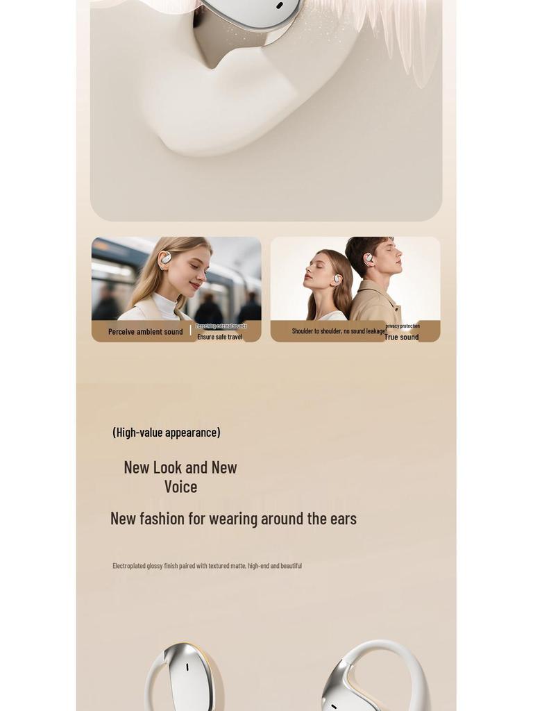 New Wireless Noise-Cancelling Bluetooth Earphones with Panoramic Sound for Running and Sports