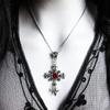 Ожерелье с богато украшенным готическим крестом, готические украшения, эффектное ожерелье, кулон с крестом, подарок, классическое готическое ожерелье,