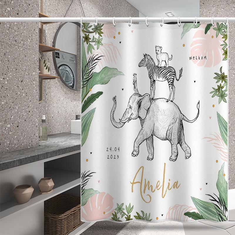 Bathroom Thickened Waterproof Curtain Mildew Proof Shower Curtain Shower Partition Curtain Shower Curtain Bathroom Curtain Free Perforation