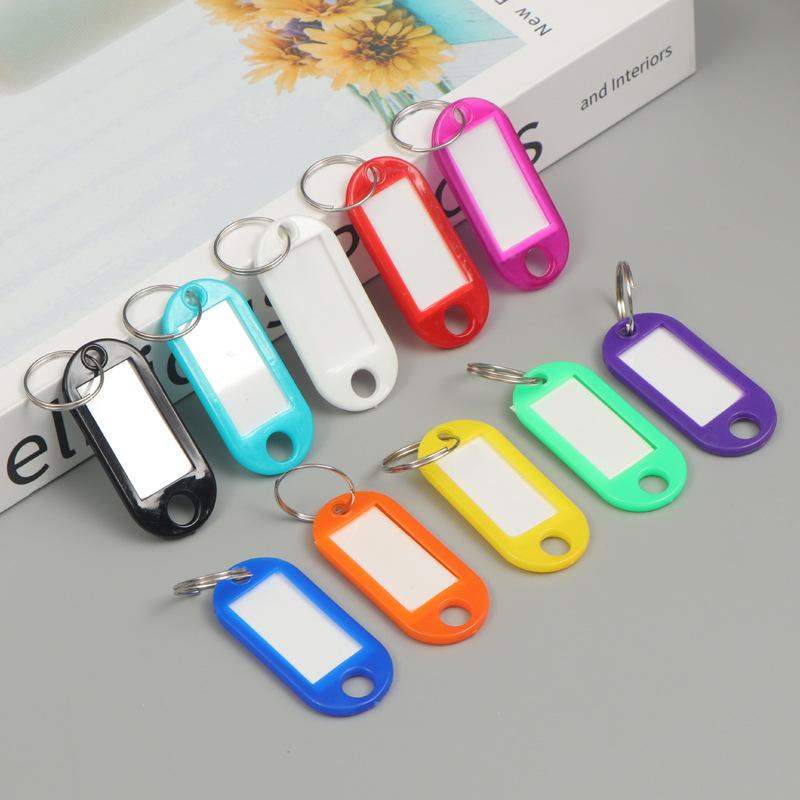 10Pcs Multicolor Keychain Key Id Label Tags Luggage Id Tags Hotel Number Card