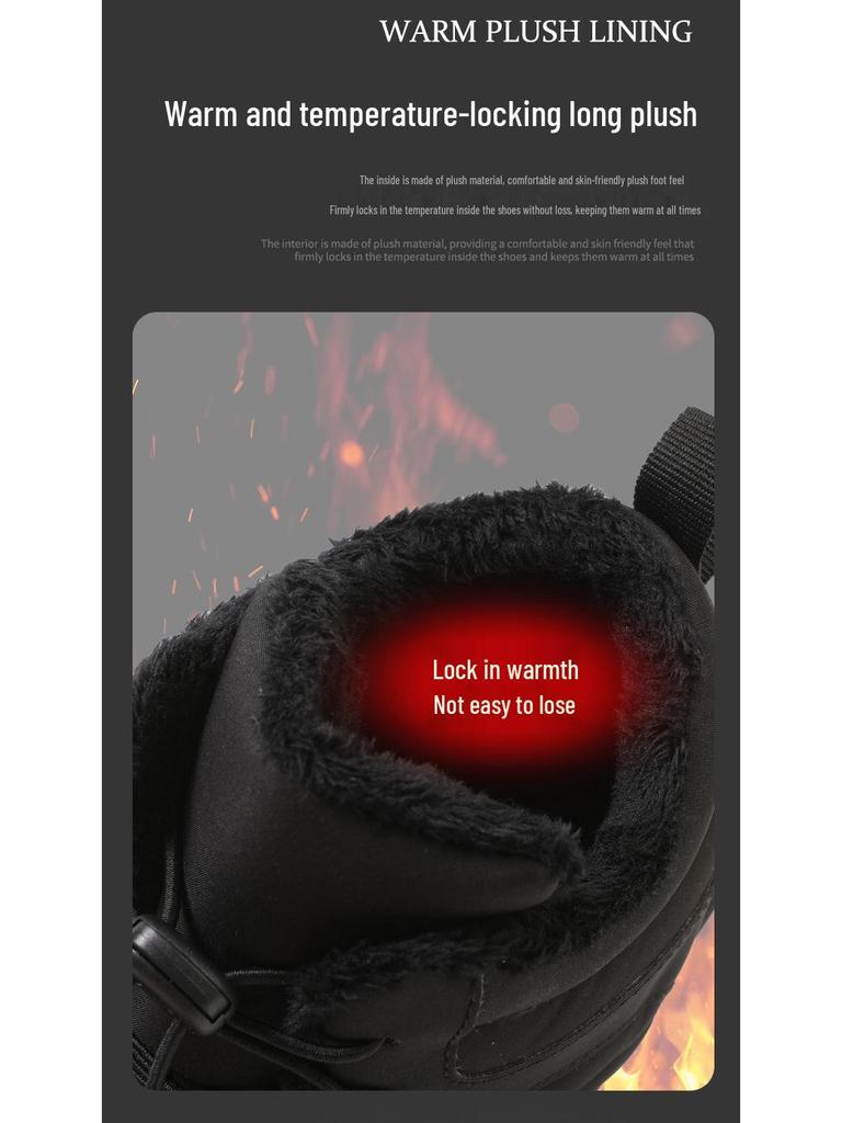 Men's and Women's Winter Non-Slip Waterproof Snow Boots with Thick Sole and Plus Velvet Lining, Barefoot Five-Finger Design.